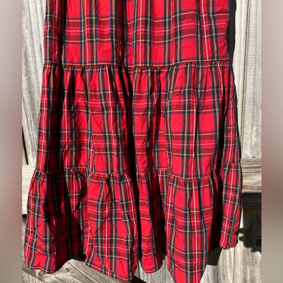 J. Crew Red Plaid Midi Dress - Picture 2 of 9